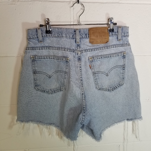 Vtg Levis 560 orange tab cut off jean shorts usa - Picture 7 of 11
